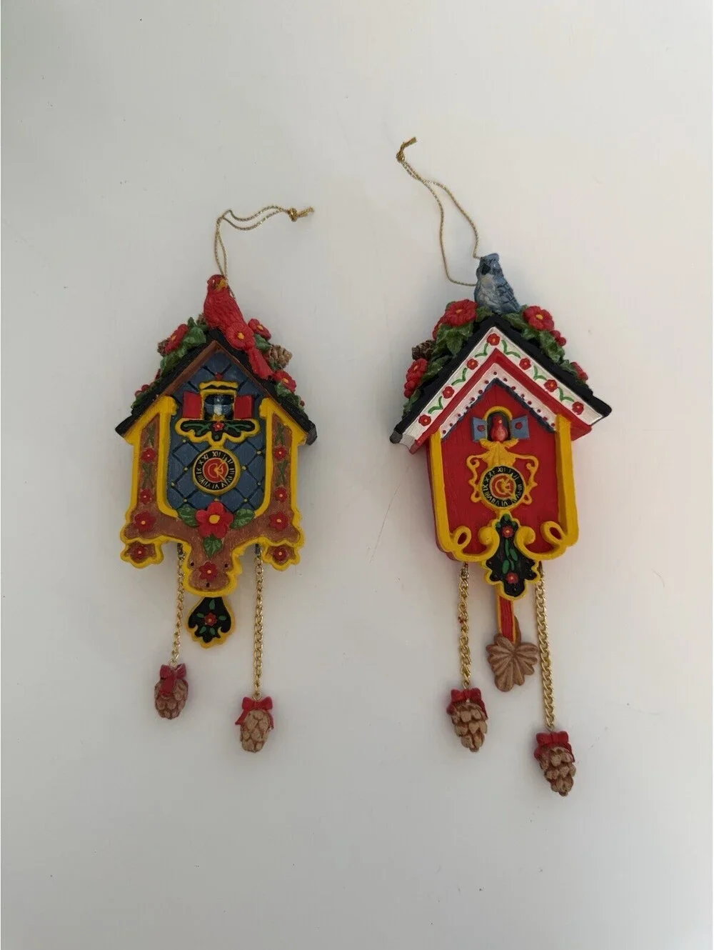HOUSE OF LLOYD Christmas AROUND THE WORLD Cuckoo Clock Ornament Set Of 2 #530532